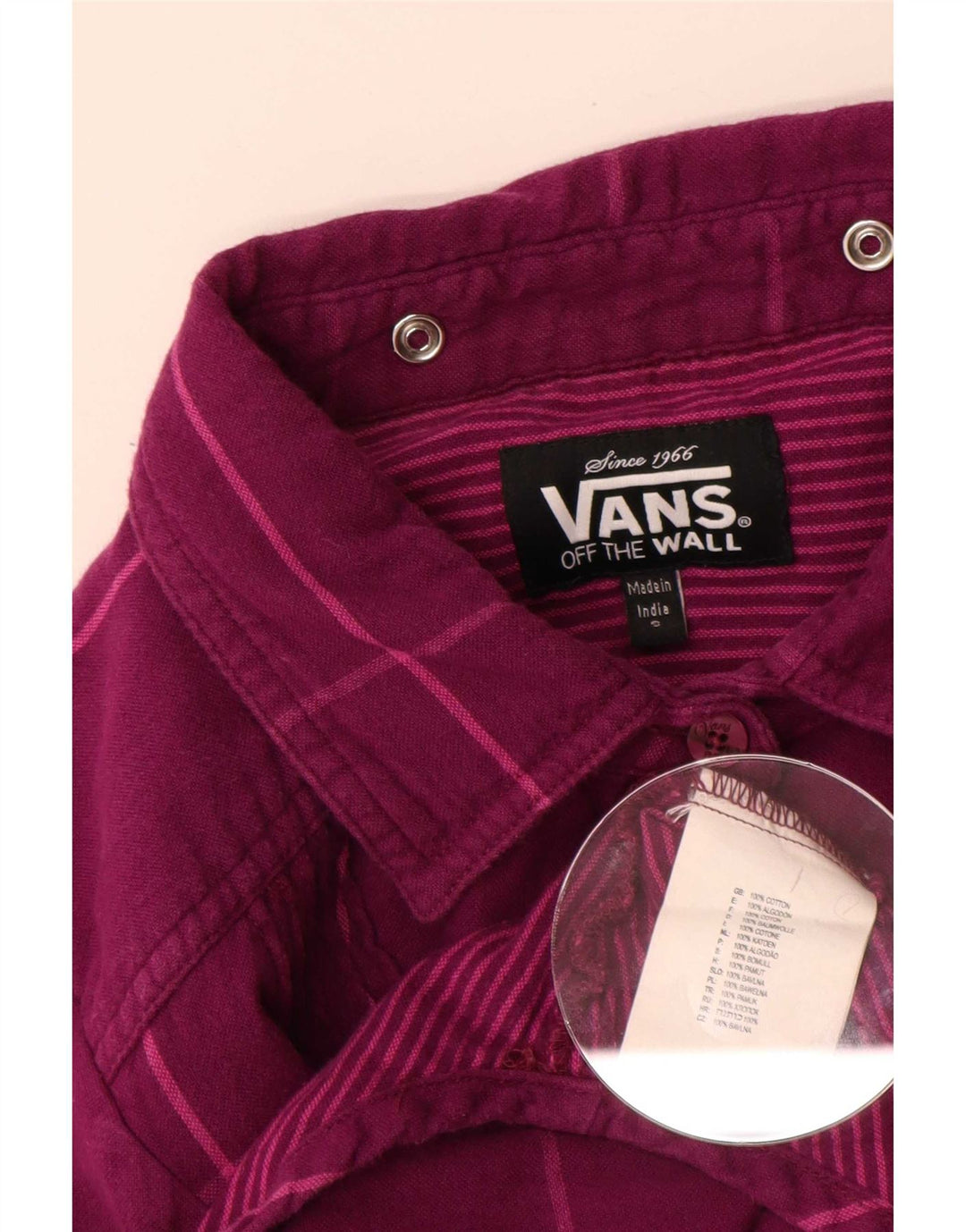 Koszula damska Vans UK 10, mała, fioletowa, bawełniana kratka