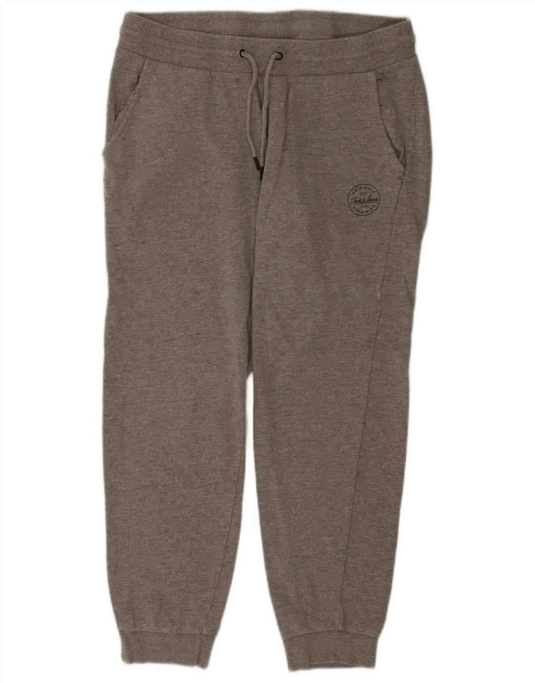 Męskie spodnie dresowe Jack & Jones Joggersy Średnioszare, bawełniane w cętki