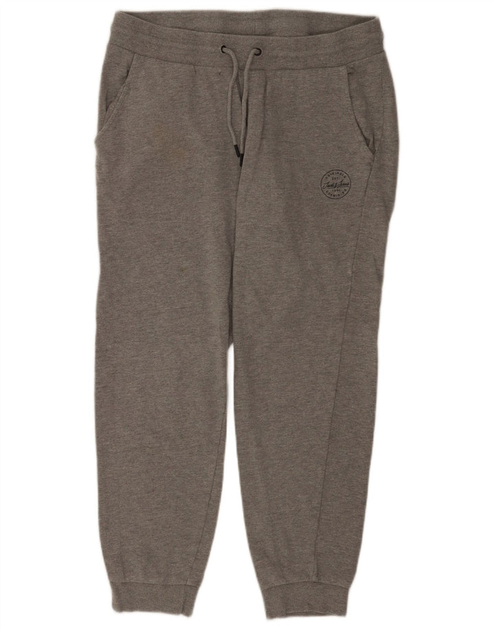 Męskie spodnie dresowe Jack & Jones Joggersy Średnioszare, bawełniane w cętki