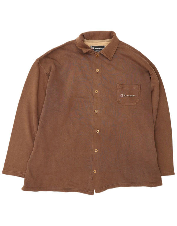 Męska koszula oversize Champion 2XL, brązowa, bawełniana