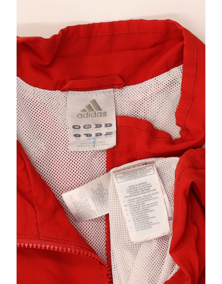 Męska kurtka przeciwdeszczowa ADIDAS UK 48/50 XL, poliester w kolorze czerwonym