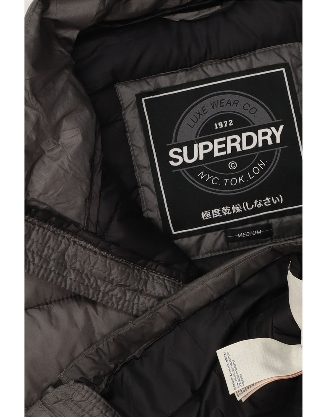 Damska wyściełana kamizelka bez rękawów Superdry UK 14, średnioszary poliester