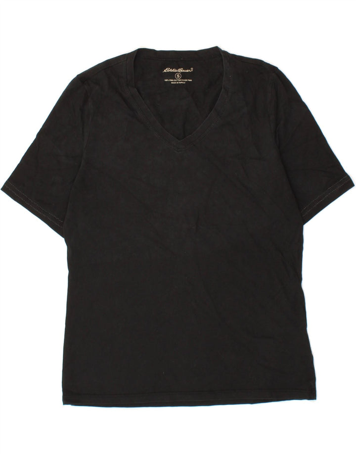 EDDIE BAUER Womens T-Shirt Top UK 10 Small Black Cotton Vintage Eddie Bauer and Second-Hand Eddie Bauer from Messina Hembry 