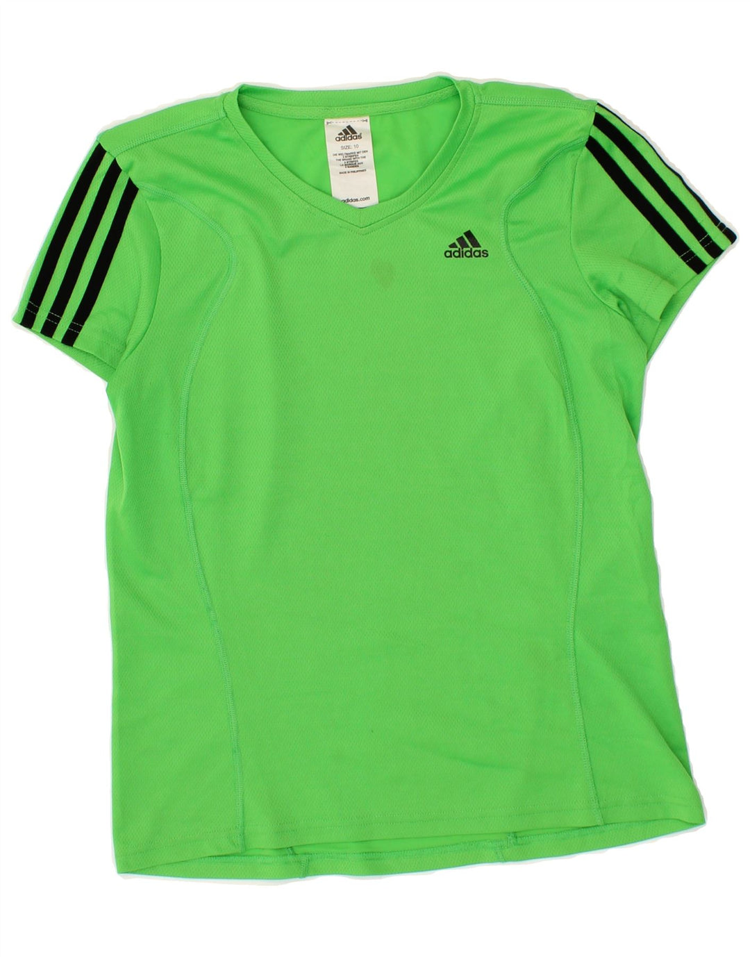 ADIDAS Womens T-Shirt Top UK 10 Small Green Polyester Vintage Adidas and Second-Hand Adidas from Messina Hembry 