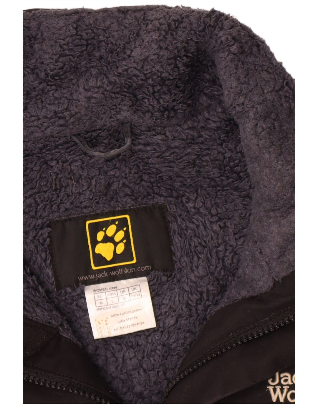 Damski płaszcz wiatrówkowy Jack Wolfskin UK 12/14, średni czarny poliester