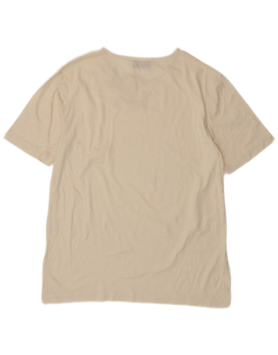 T-shirt damski VINTAGE Top EU 38 Średni złamanej bieli, bawełniany w kwiaty