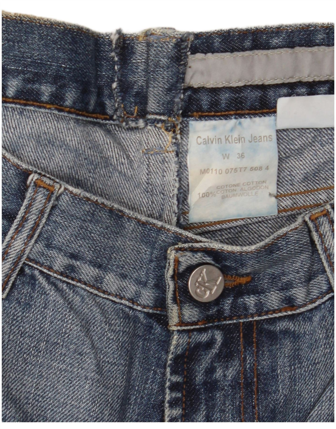 CALVIN KLEIN Męskie jeansy slim W36 L30 Niebieskie, bawełniane