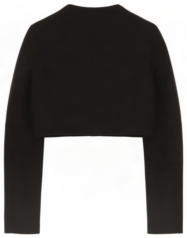 Elisabetta Franchi Womens Bolero Jacket IT 44 Medium Black Wool