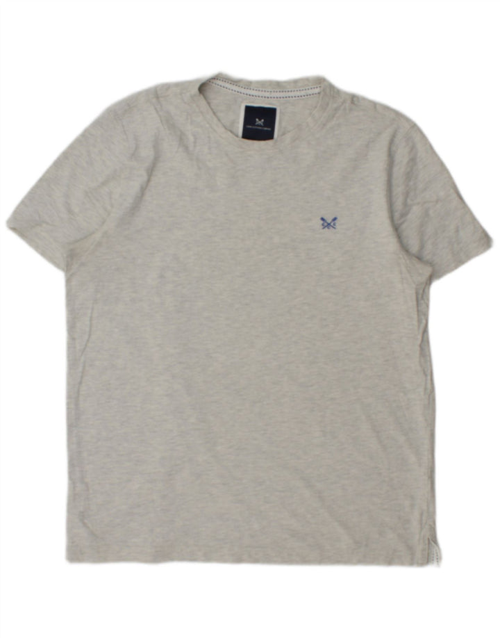 CREW CLOTHING Męski T-shirt Top Średniej Szarej Bawełny Nakrapianej
