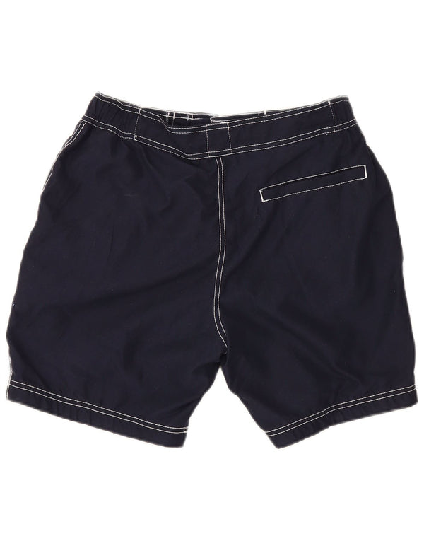 Superdry Mens Graphic Regular Swimming Shorts Large Navy Blue Polyester