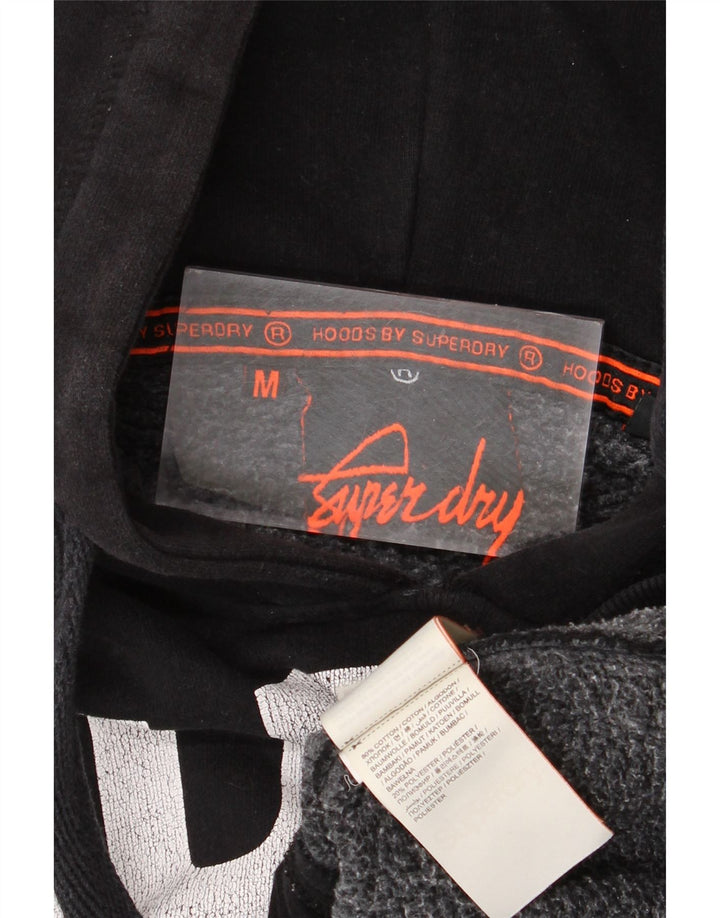 Męski sweter z kapturem Superdry z grafiką, średniej wielkości, czarny, bawełniany