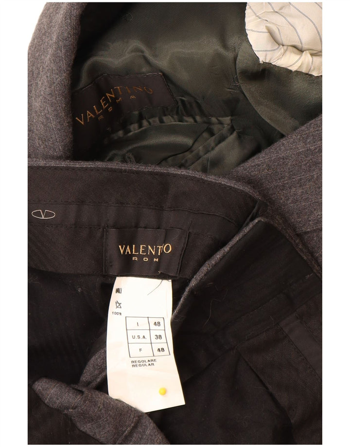 Valentino męski 2-częściowy garnitur z 3 guzikami IT 48 Medium W32 L29 Szary w prążki