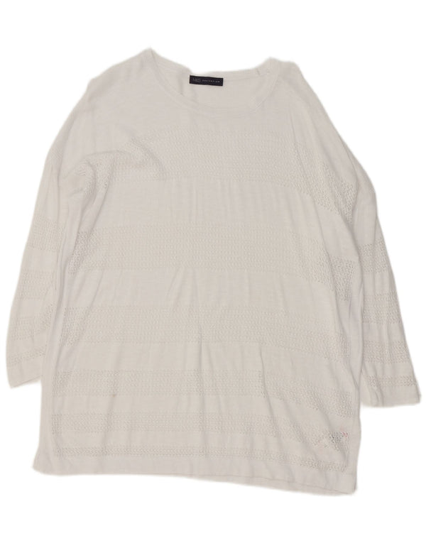 Marks & Spencer Damski sweter oversize z dekoltem w łódkę, UK 18 XL, biały