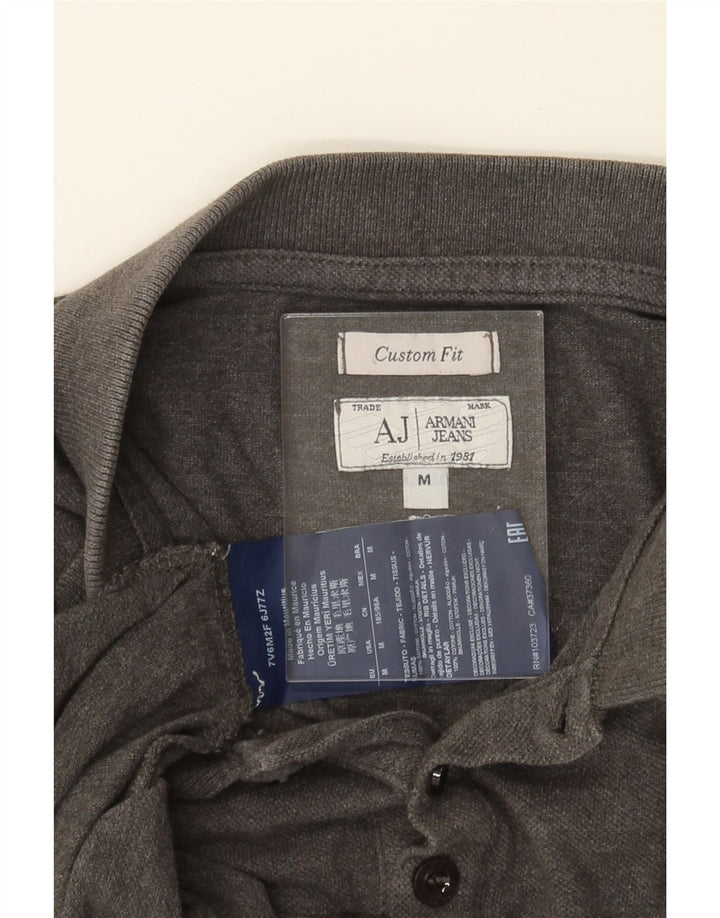 ARMANI JEANS Mens Custom Fit Polo Shirt Medium Grey Cotton Vintage Armani Jeans and Second-Hand Armani Jeans from Messina Hembry 