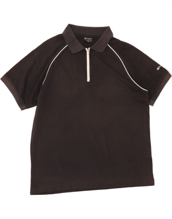 CHAMPION Mens Polo Shirt XL Black Cotton Vintage Champion and Second-Hand Champion from Messina Hembry 