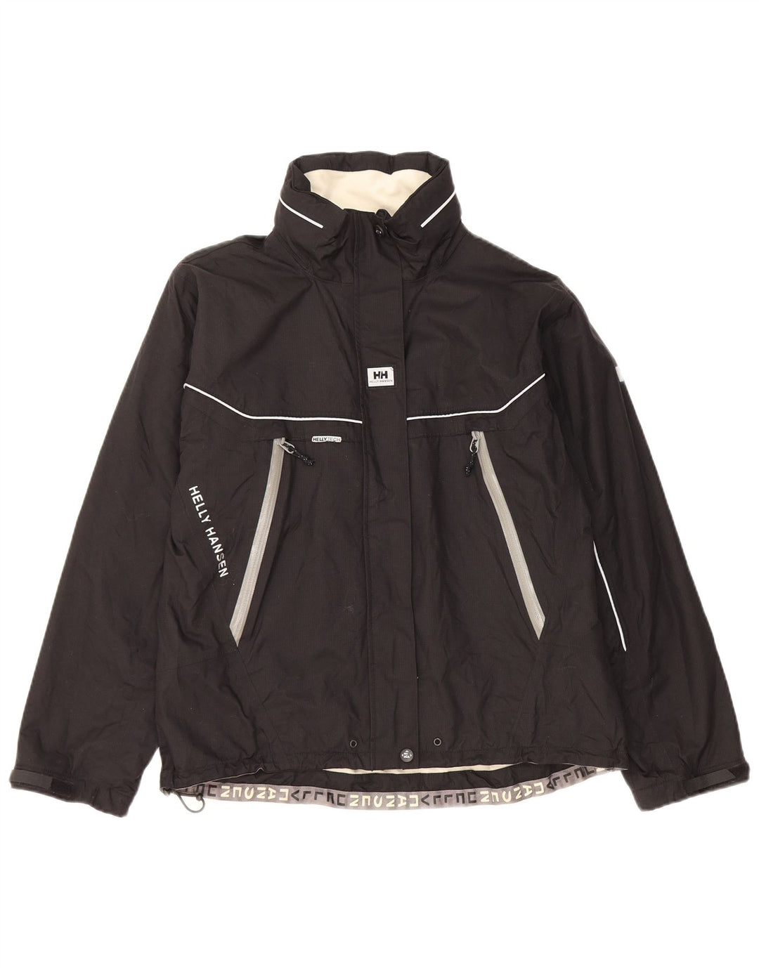 Damska kurtka wiatrówka z kapturem Helly Hansen UK 10 Small Black Colorblock