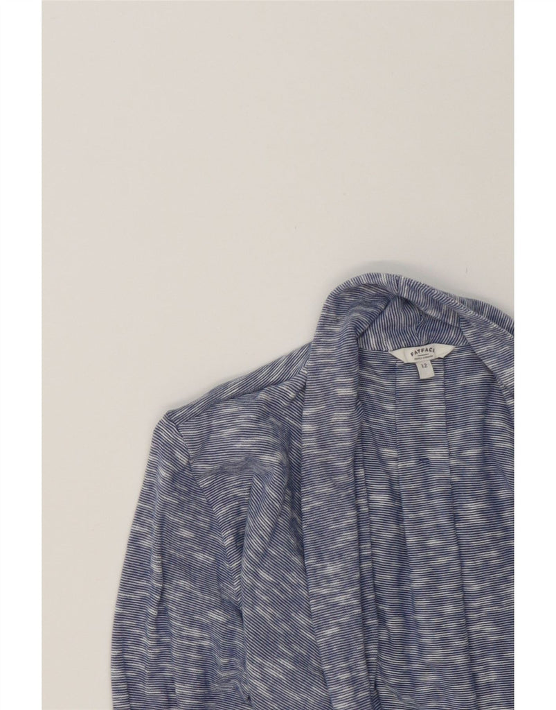 FAT FACE Womens 3/4 Sleeve Cardigan Sweater UK 12 Medium  Blue Flecked Vintage Fat Face and Second-Hand Fat Face from Messina Hembry 