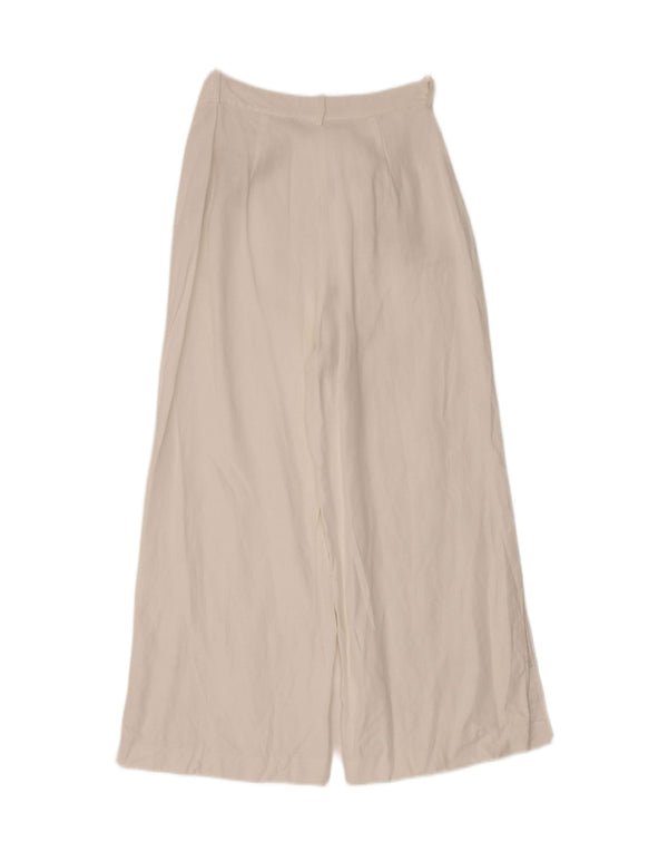 Damskie spodnie typu casual z wysokim stanem i szerokimi nogawkami Zara, duże W30 L27, białe