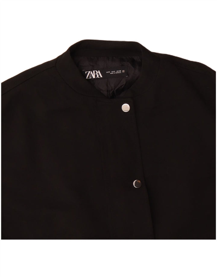 Damska kurtka bomberka oversize Zara UK 10 Small Black Acetate