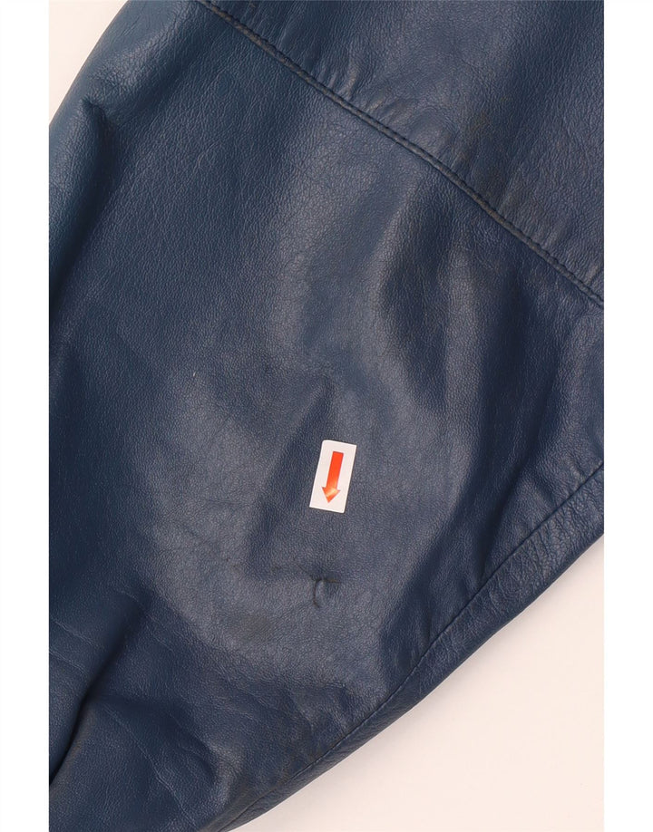 Męska kurtka wojskowa skórzana VINTAGE IT 52 XL niebieska skóra