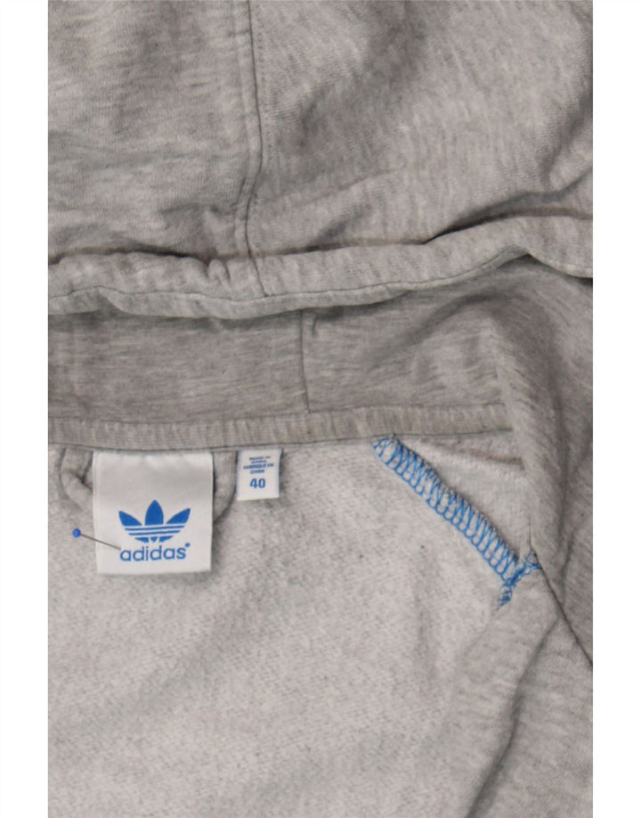 ADIDAS Womens Zip Hoodie Sweater EU 40 Medium Grey Cotton Vintage Adidas and Second-Hand Adidas from Messina Hembry 