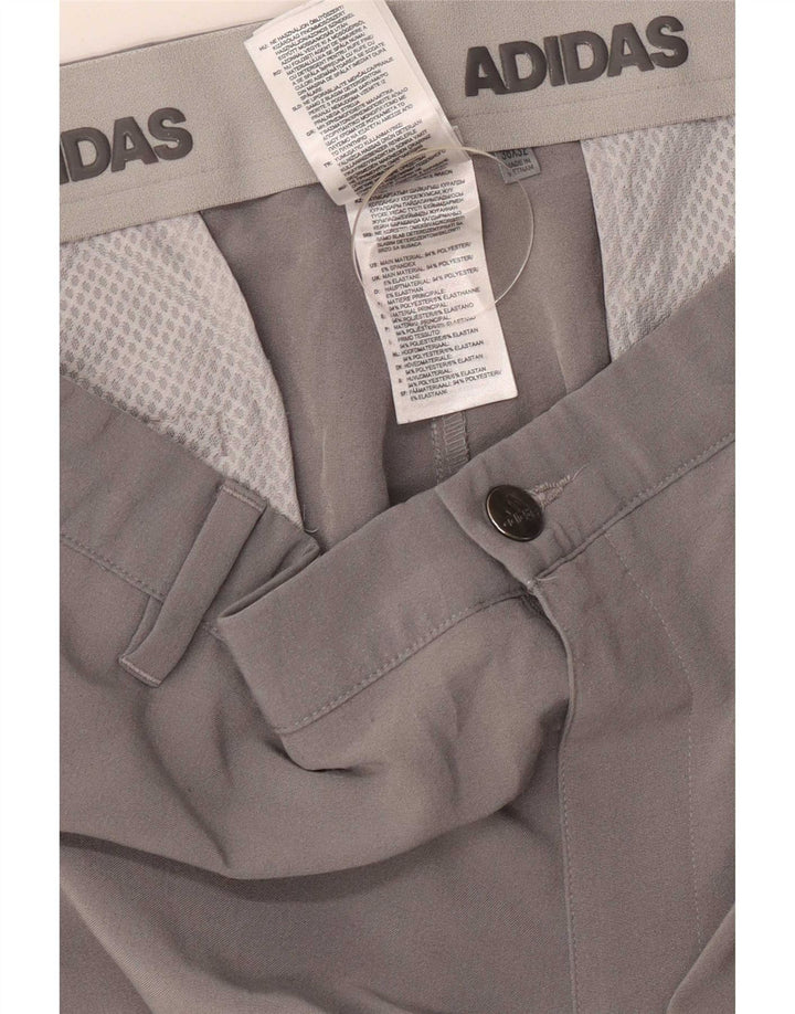 Adidas Męskie Proste Spodnie Chino W38 L32 Szary Poliester