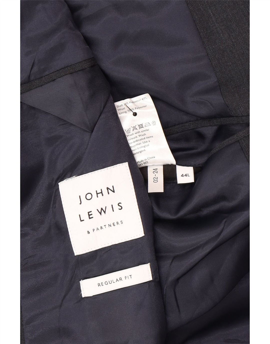 Męska marynarka zapinana na 2 guziki John Lewis UK 44 2XL Szary poliester