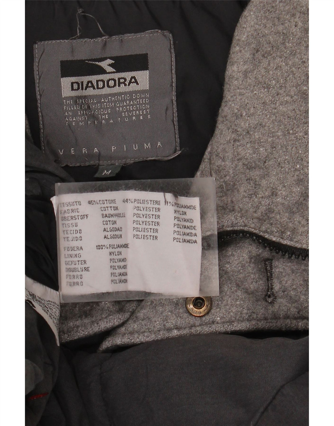 Płaszcz męski DIADORA UK 38, średnioszary, bawełniany