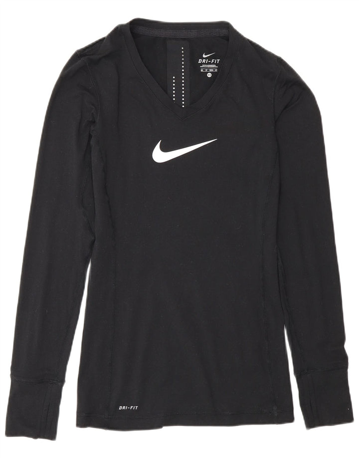 Męska koszulka Nike Dri Fit z grafiką z długim rękawem XS, czarny poliester