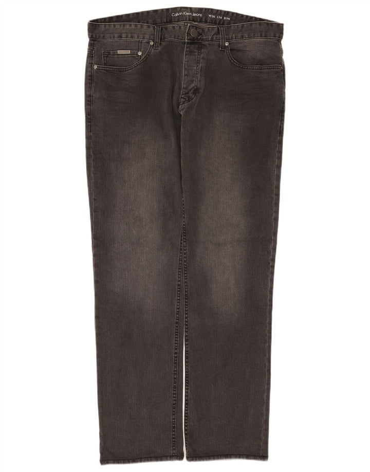 Męskie dżinsy Calvin Klein W36 L34 Szara bawełna