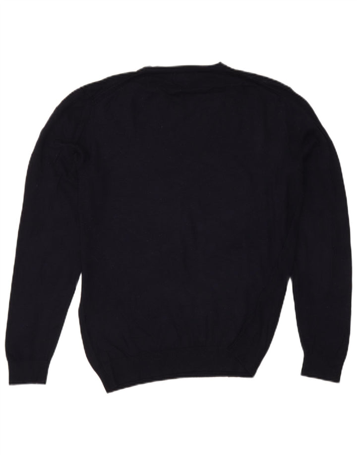 Sweter damski Zara z dekoltem w kształcie litery V, UK 14, średni granatowy