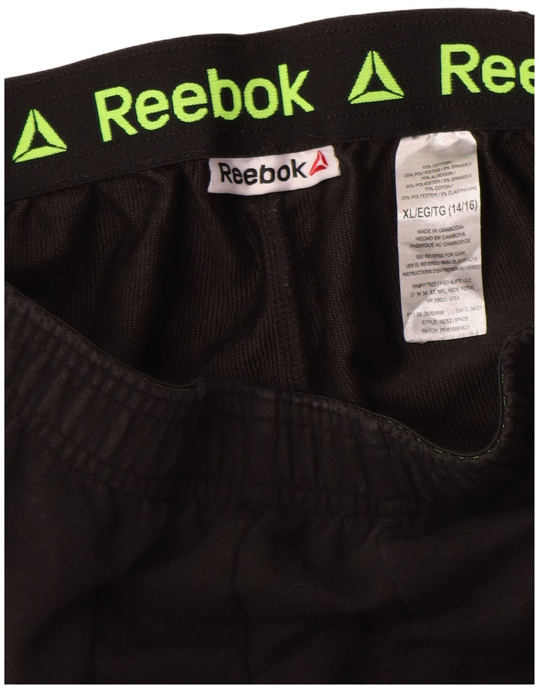 Chłopięce spodnie dresowe Reebok z grafiką 14-15 lat XL, czarny poliester