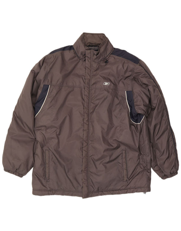 Męska kurtka wiatrówka Reebok z kapturem UK 44 2XL Szary blok kolorów