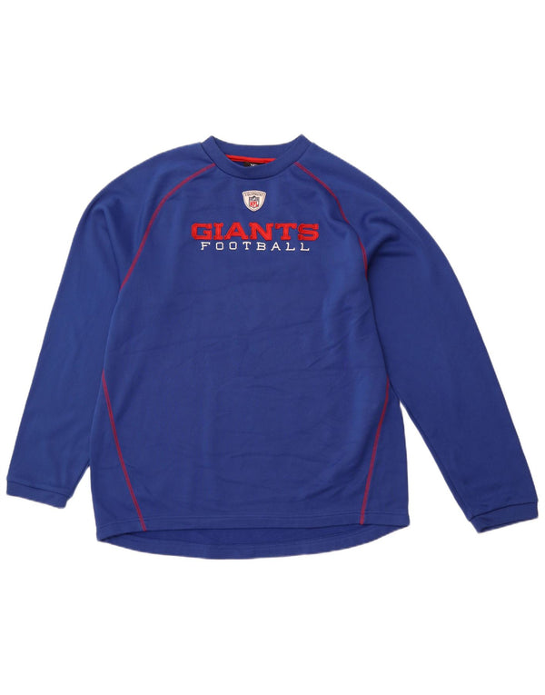 REEBOK Męski Giants Graphic Top z długim rękawem, duży, niebieski poliester