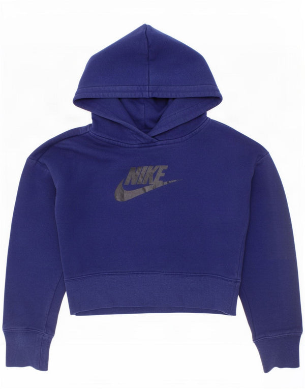 Dziewczęca bluza z kapturem Nike z grafiką, 8-9 lat, mała, granatowa, bawełniana