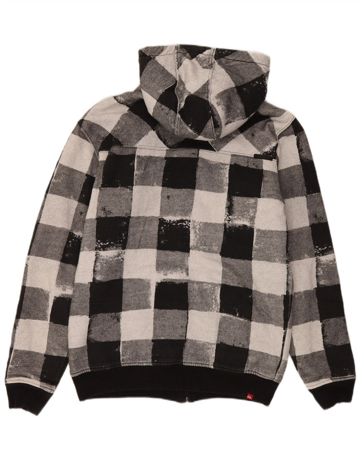 Męski sweter z kapturem i zamkiem błyskawicznym Quiksilver, średnia czarna bawełna w kratkę