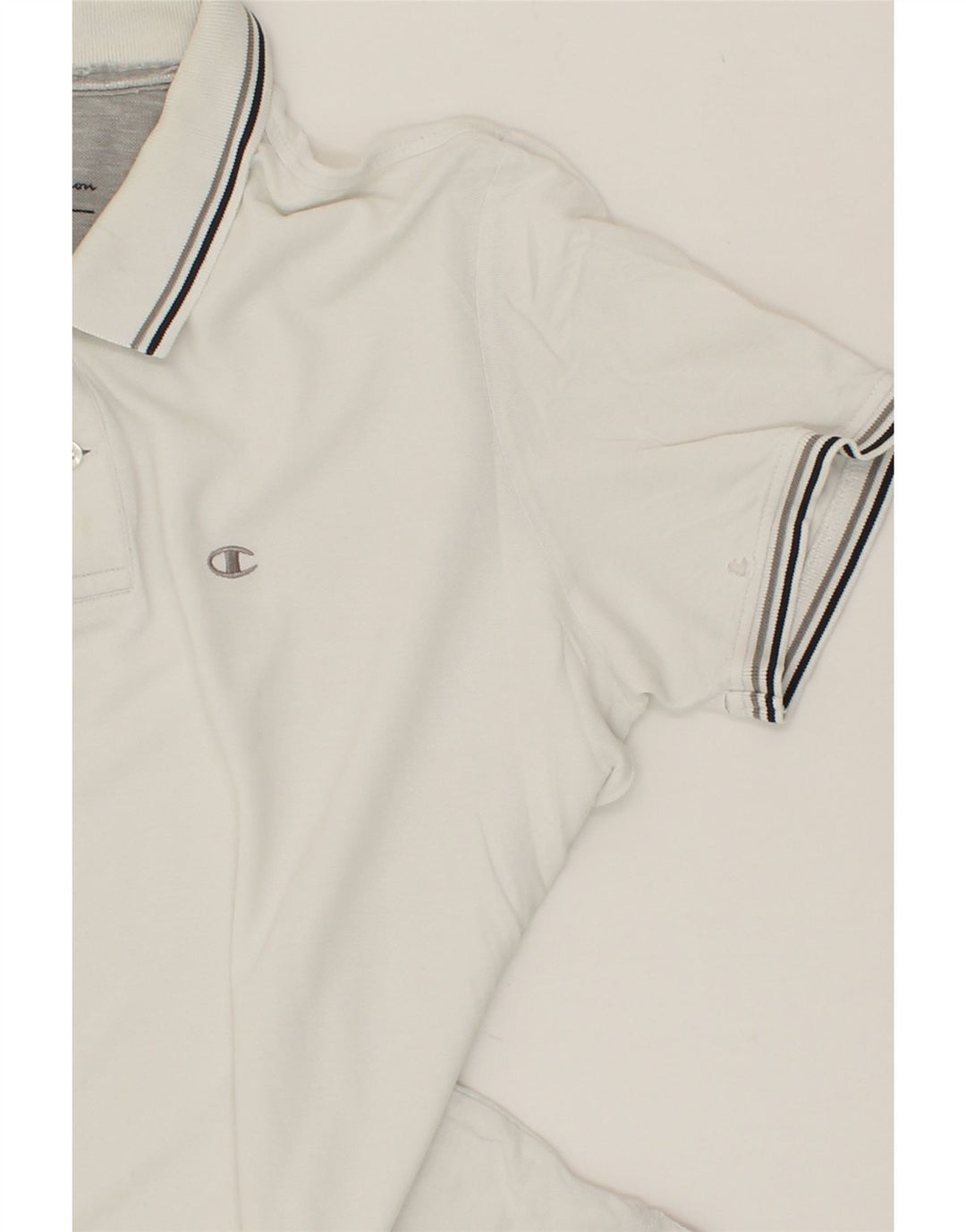 CHAMPION Mens Polo Shirt Large White Vintage Champion and Second-Hand Champion from Messina Hembry 