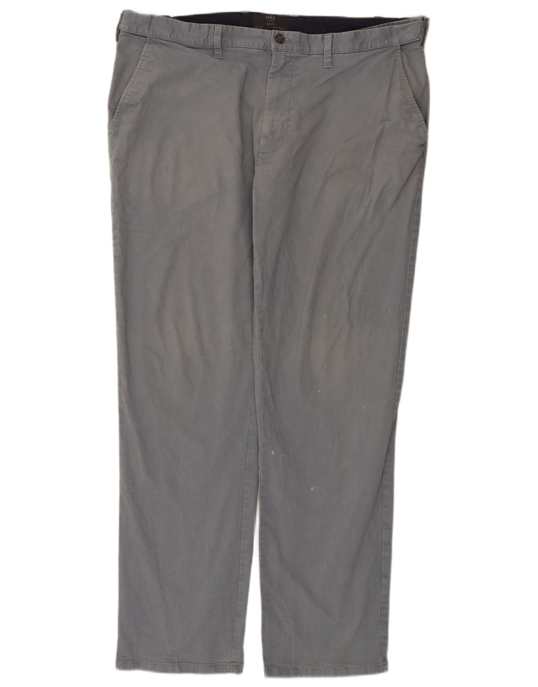 Męskie spodnie typu chino Regular Marks & Spencer W40 L33 Szara bawełna