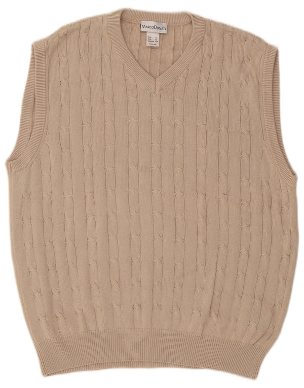 Podkoszulek męski w stylu vintage, kamizelka, UK 42, duża, beżowa bawełna