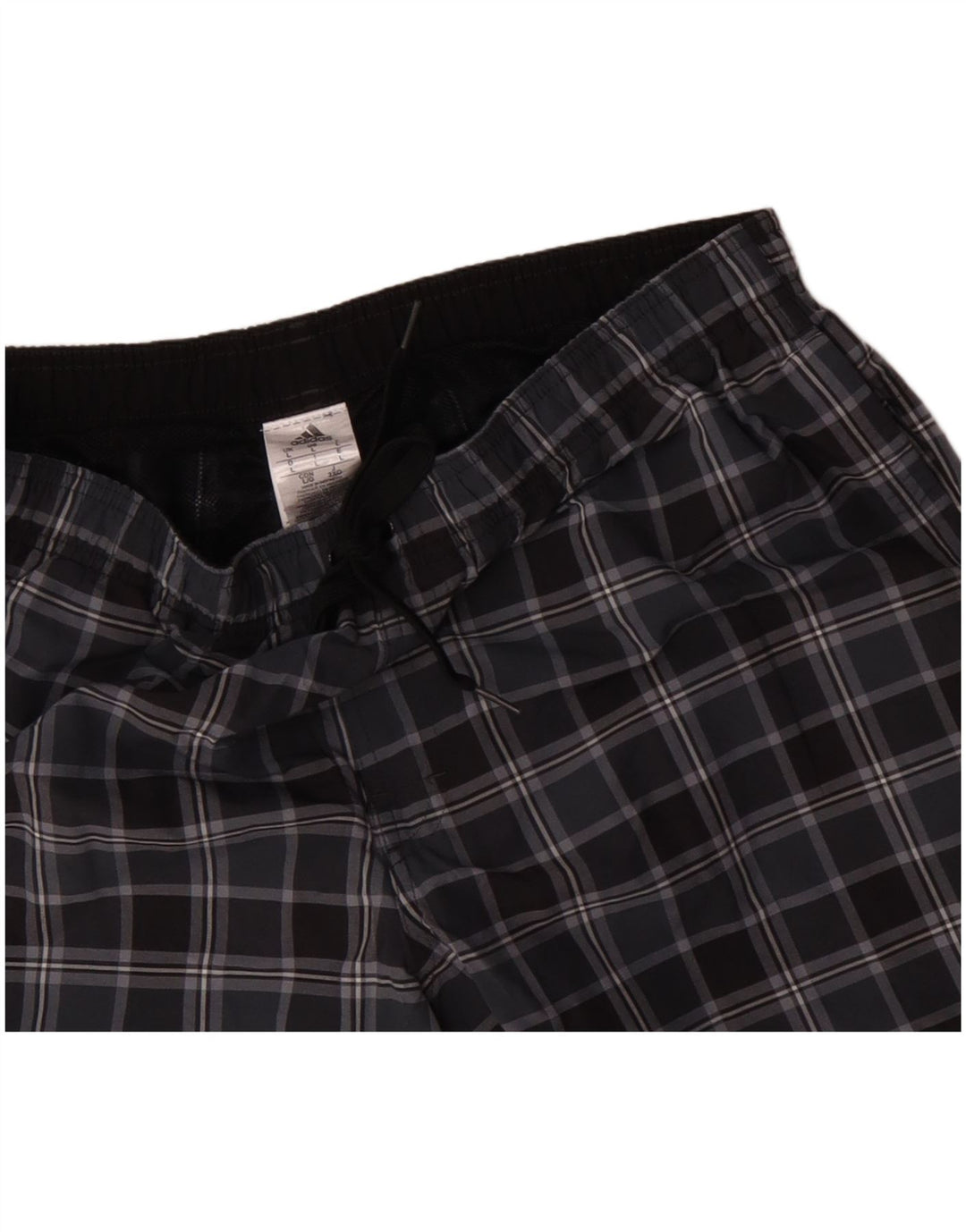 Męskie spodenki kąpielowe Adidas, duże, czarne, poliestrowe w kratę