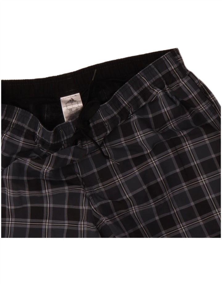 Męskie spodenki kąpielowe Adidas, duże, czarne, poliestrowe w kratę