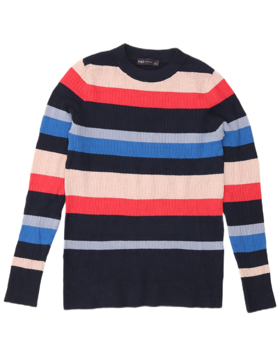 Marks & Spencer Damski Sweter z Okrągłym Dekoltem UK 10 Mały Wielokolorowy