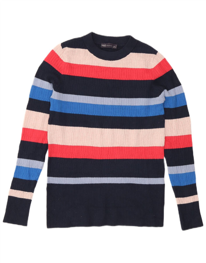 Marks & Spencer Damski Sweter z Okrągłym Dekoltem UK 10 Mały Wielokolorowy