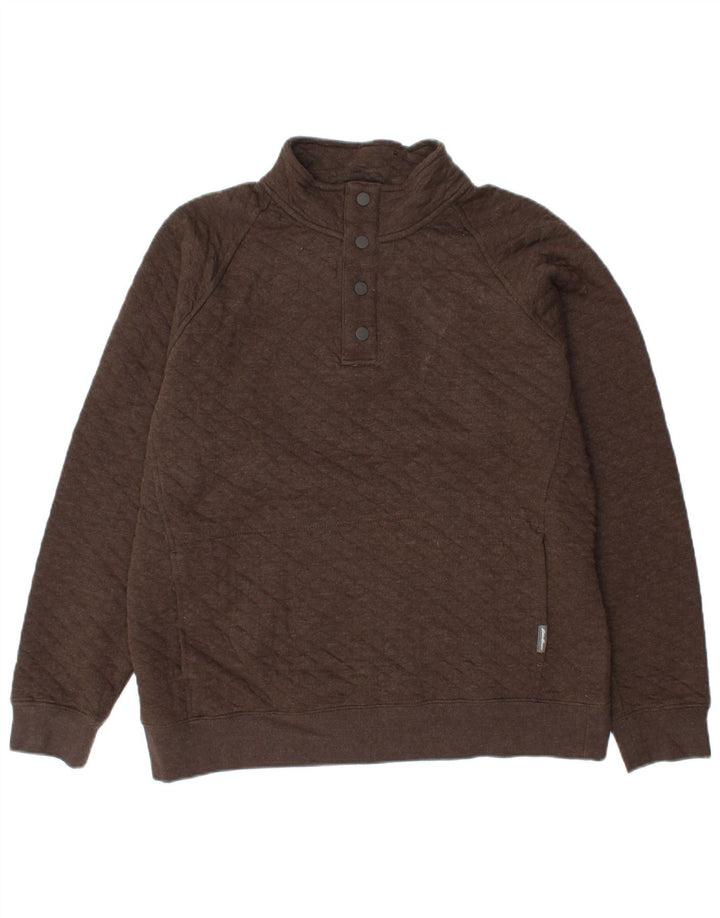 EDDIE BAUER Męski sweter zapinany na guziki, średniobrązowy, bawełniany