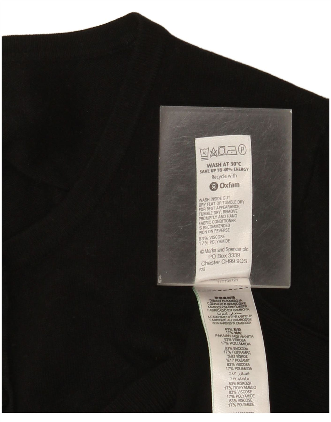 Marks & Spencer Damski sweter kardigan UK 16, duża, czarna wiskoza