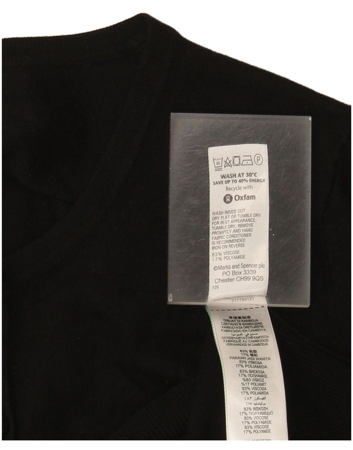 Marks & Spencer Damski sweter kardigan UK 16, duża, czarna wiskoza