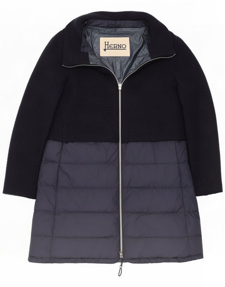 Płaszcz ocieplany damski Herno UK 16 Duży niebieski Colourblock
