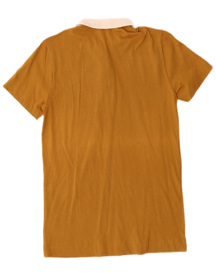 Damska koszulka polo BENETTON UK 6 XS, brązowa, bawełniana w bloki kolorów