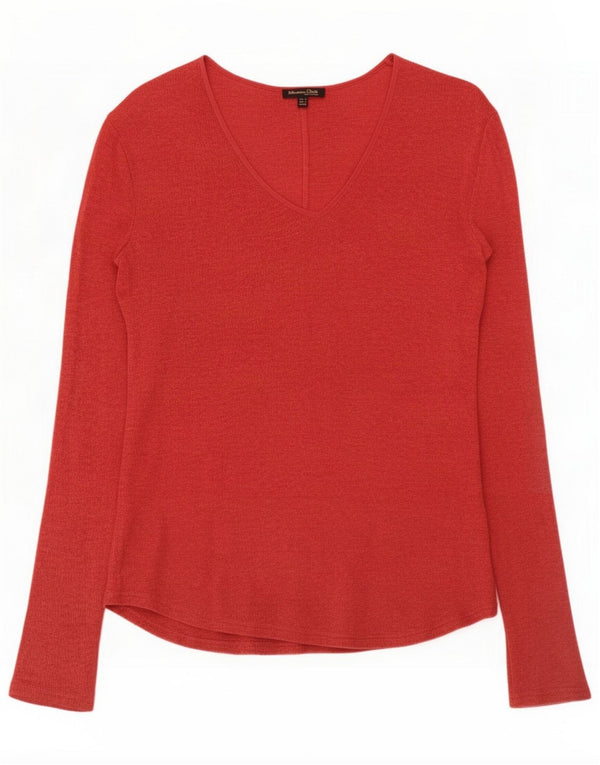 Massimo Dutti Top damski z długim rękawem UK 10 Small Red