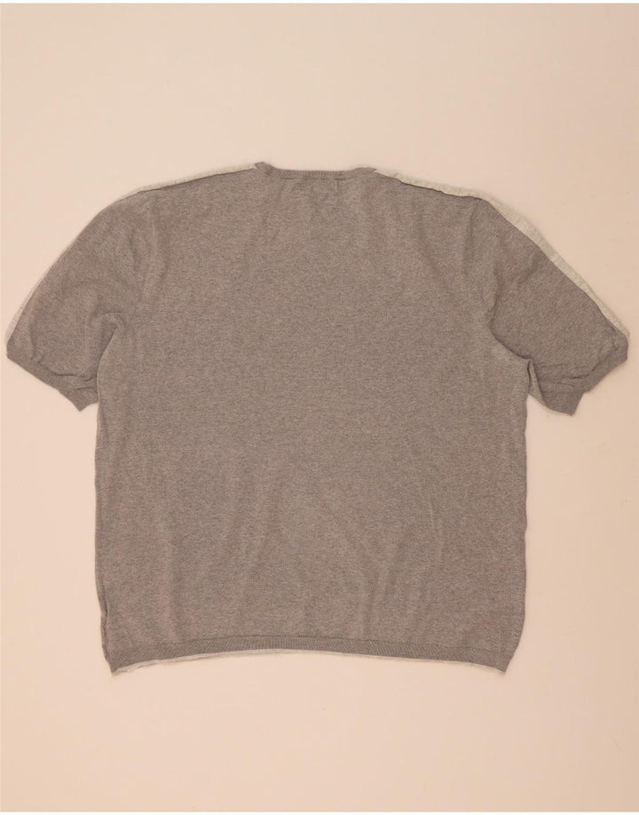 Marks & Spencer Męski sweter z okrągłym dekoltem, 3XL, szary, z blokami kolorów